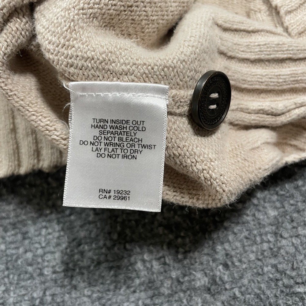 Vintage Embroidered Knit Cardigan Women's Size XL Beige Shawl Neck Cottagecore - Picture 11 of 12